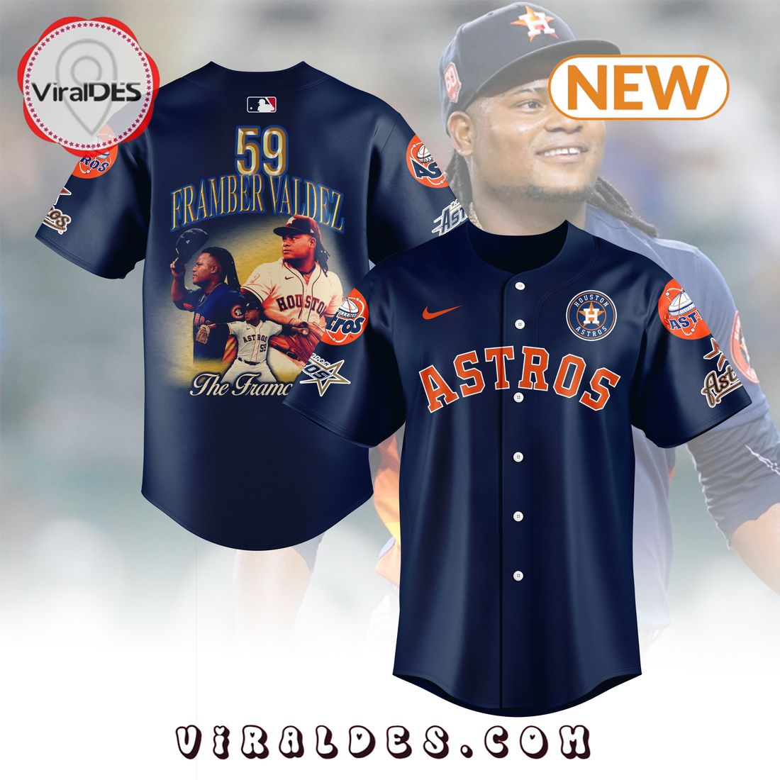 Shop Officially Licensed Framber Valdez Jerseys – Support the Astros Pitcher