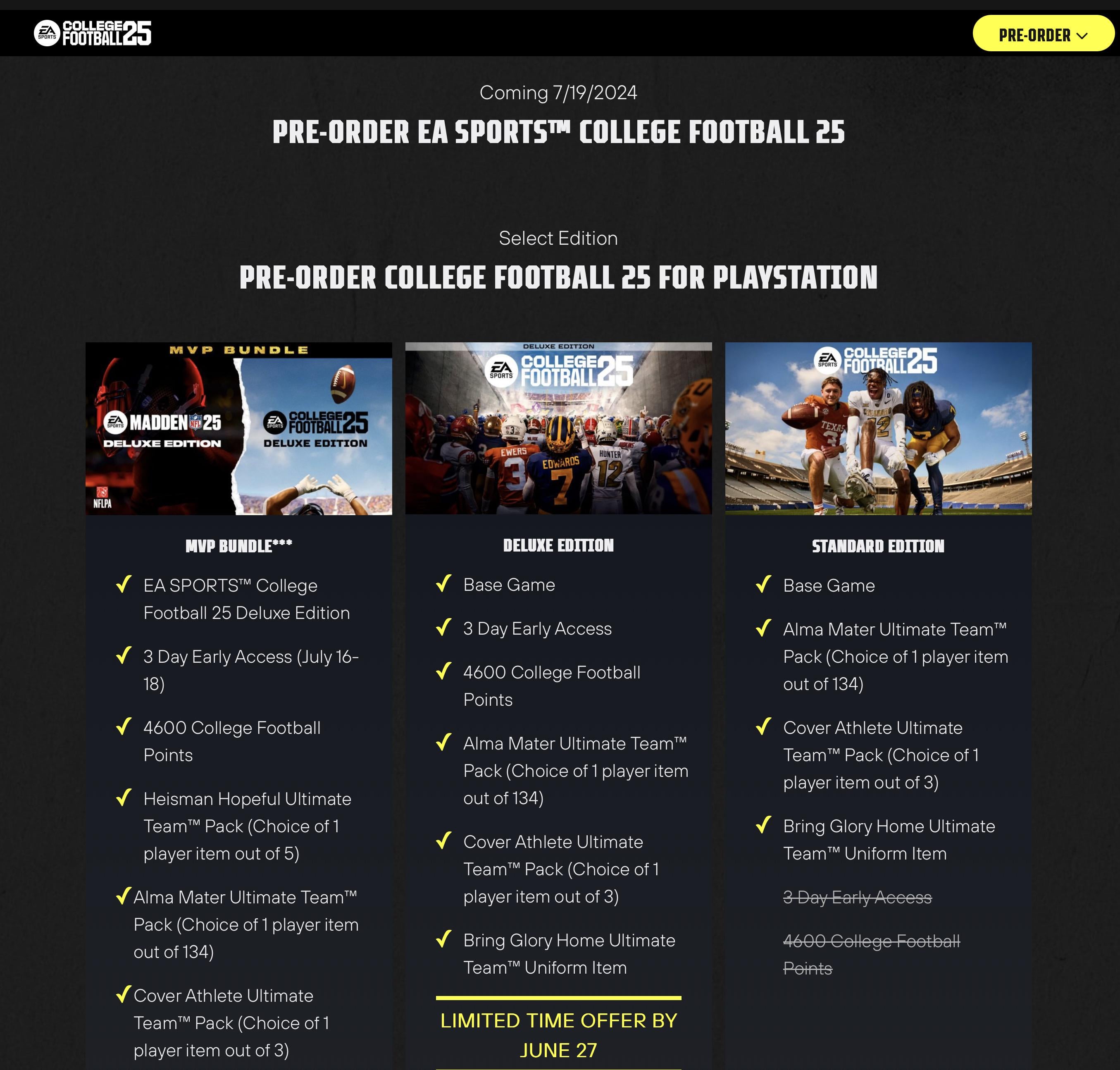 Get NCAA Football Deluxe Edition – 3-Day Early Access & 4600 Points Included!