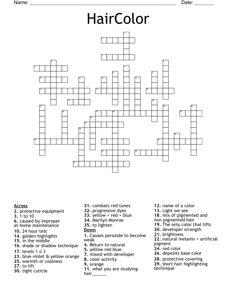 Unlock Hair Color Answers: Tips for Your Crossword Puzzle