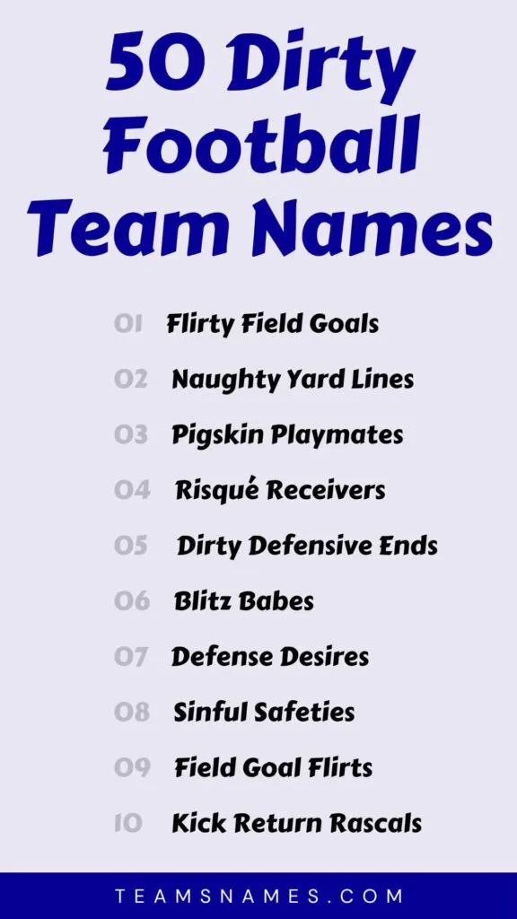 Top Dirty Fantasy Team Names to Spice Up Your League