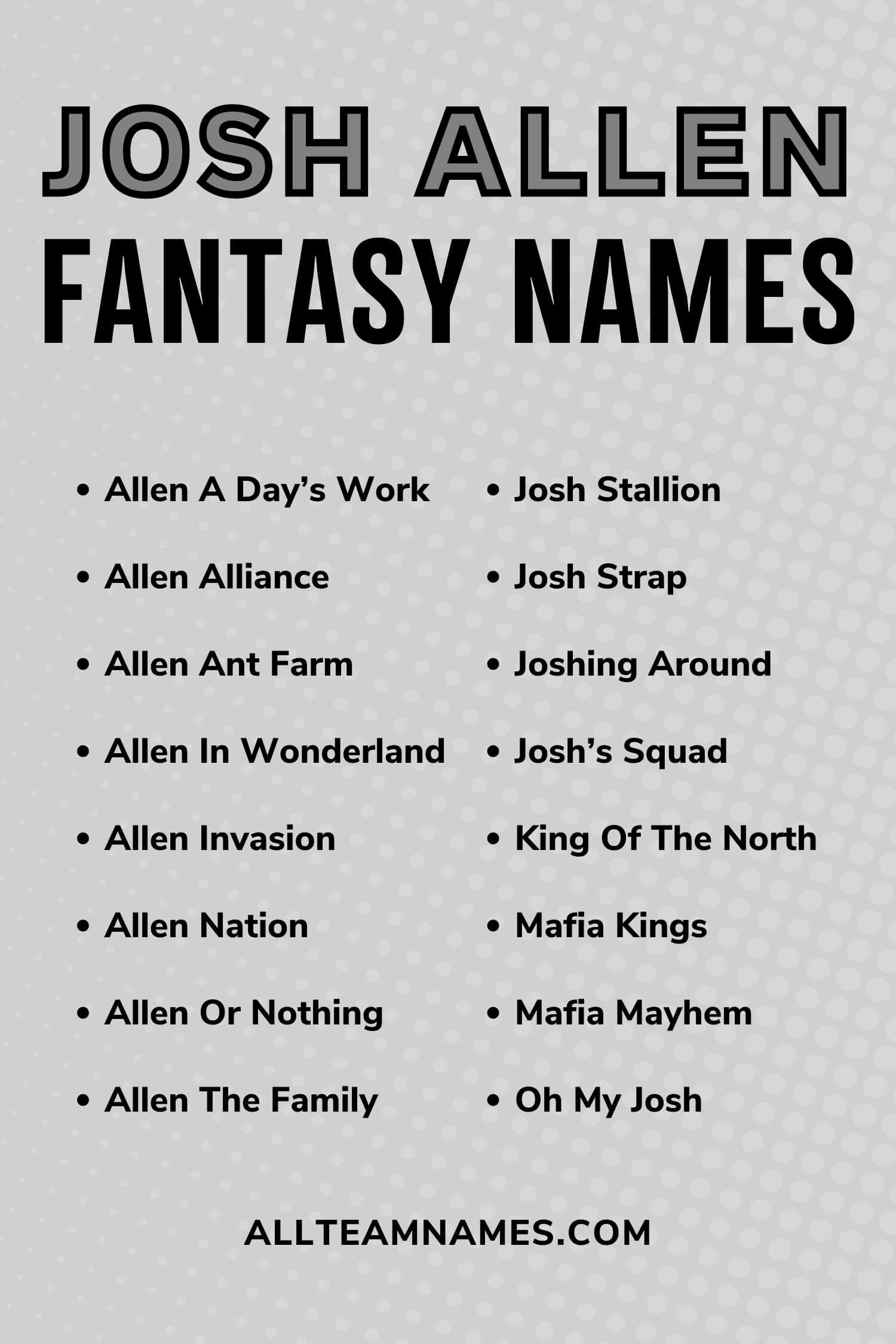 Need a Josh Allen Fantasy Name? Check Out These Awesome Suggestions!