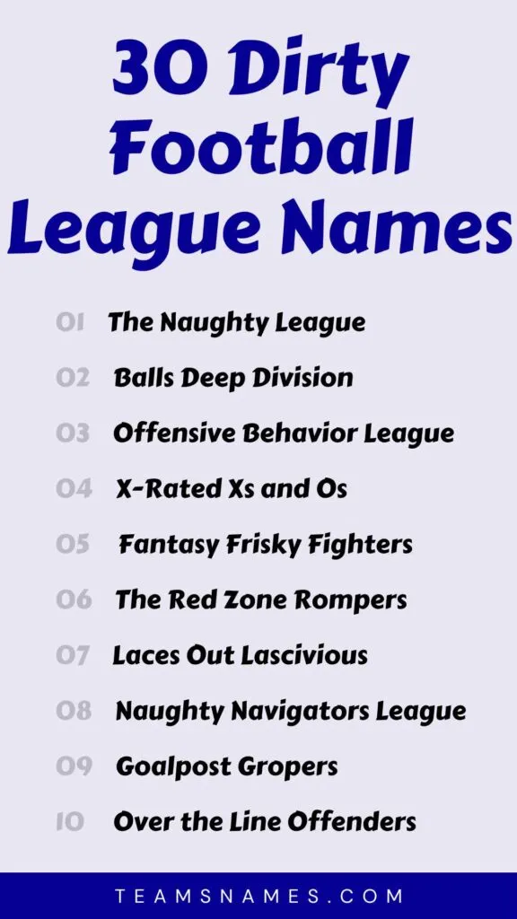 Funny and Rude Fantasy Football Names to Spice Up Your League