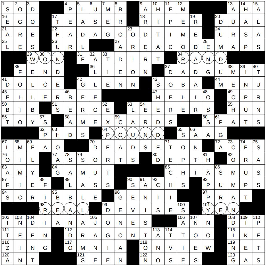 Solved! Masters Elaborated Crossword Clue Nov 12th