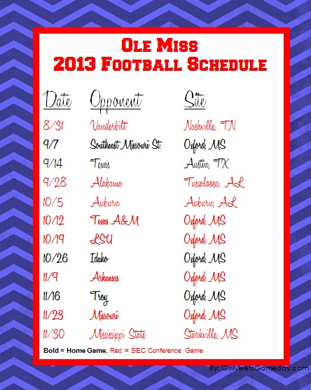 Looking Back: The Complete Ole Miss Schedule 2013.