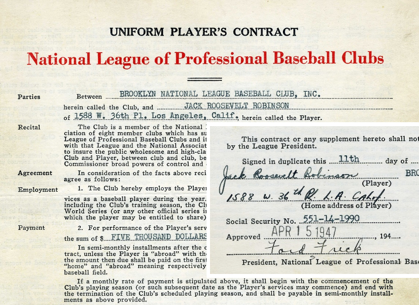 See Jackie Robinsons Contract Photo: Check Out the Historic Baseball Document